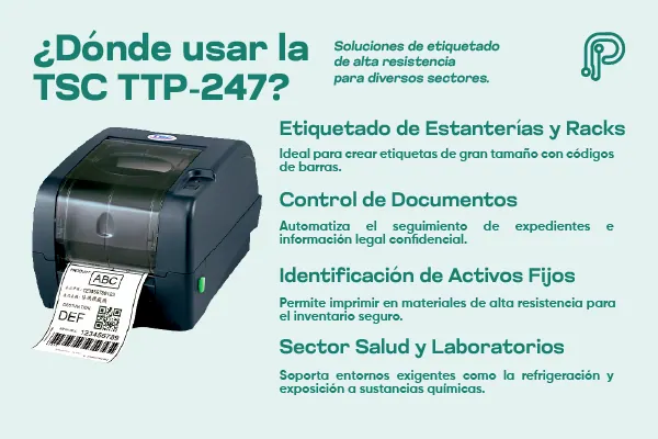 Aplicaciones y usos recomendados para la impresora TSC TTP 247