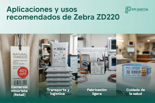 Para qué sectores es ideal la impresora de etiquetas Zebra ZD220